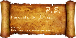 Parovsky Surány névjegykártya